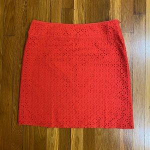 Coral Red Eyelet Skirt by Saint Tropez West